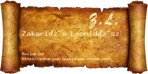 Zakariás Leonidász névjegykártya